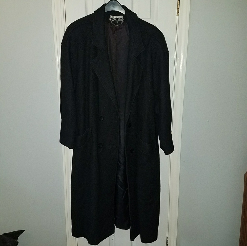 Wool black dress overcoat
